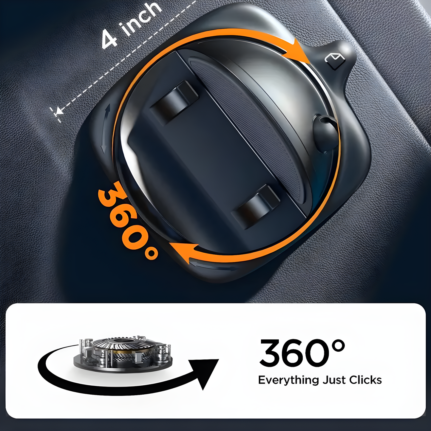 Car Phone Holder | حامل جوال للسيارة – 360° دوران، يناسب جميع السيارات