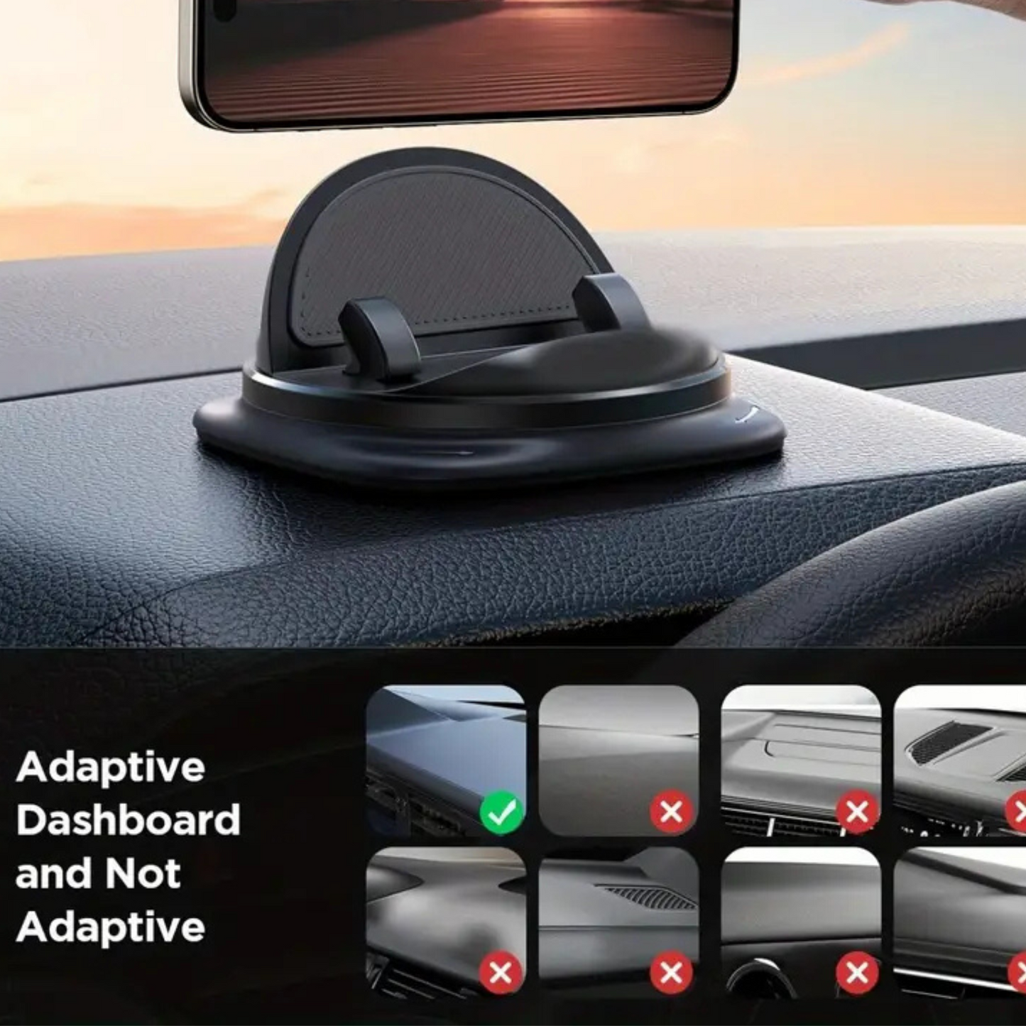 Car Phone Holder | حامل جوال للسيارة – 360° دوران، يناسب جميع السيارات