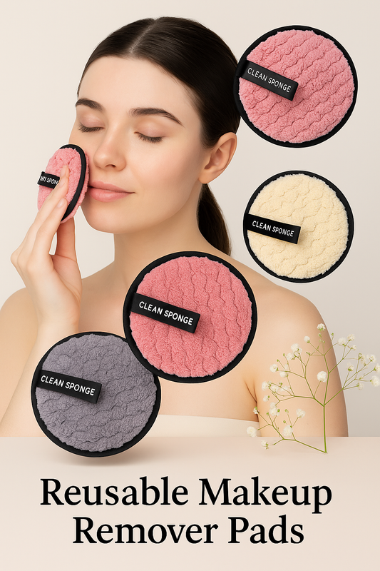 Reusable makeup remover pads – soft, eco-friendly cotton pads for gentle cleansing
 مجموعة وسادات تنظيف الوجه – قابلة للغسل ومثالية للعناية اليومية بالبشرة

